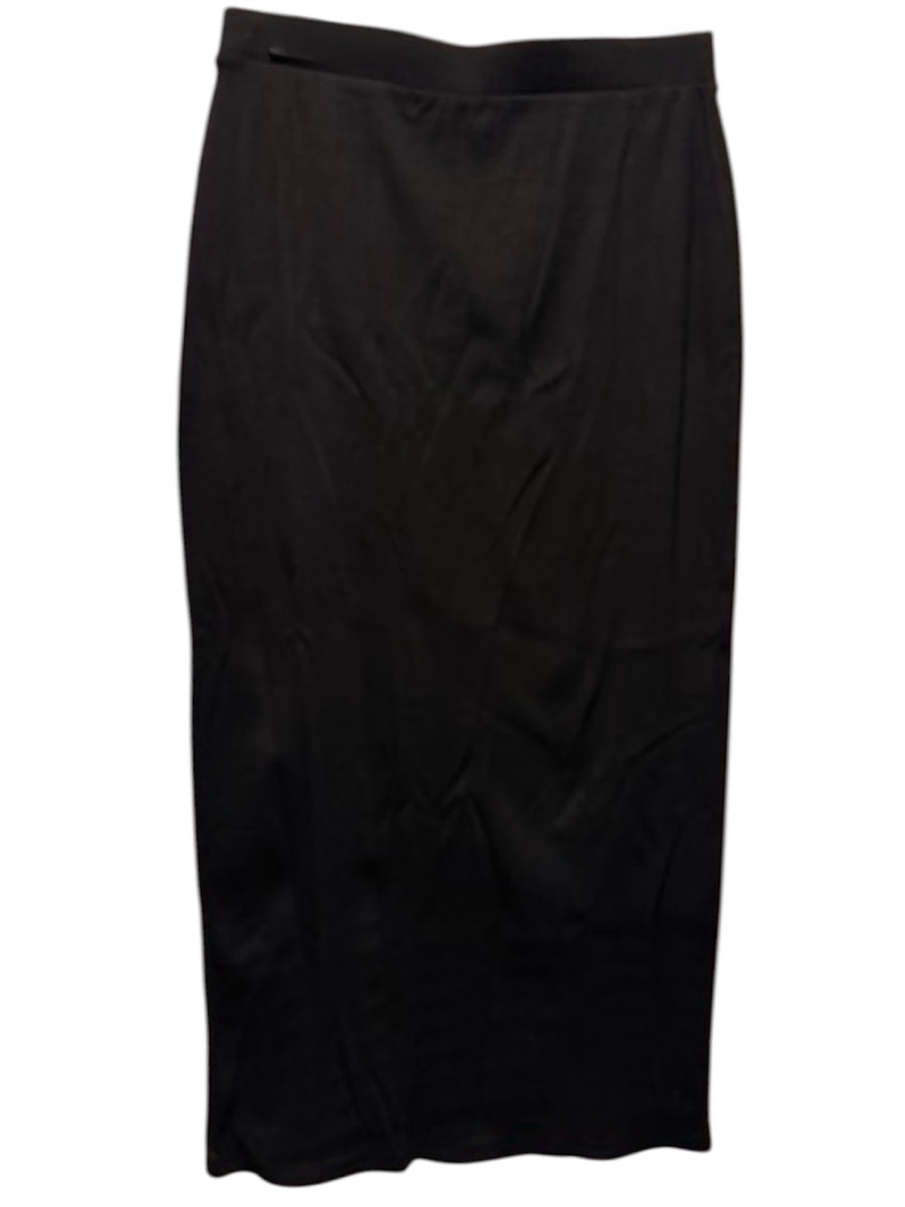 Black Ribbed Knit Column Maxi Skirt XL Modest Minimalist - Picture 2 of 5